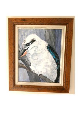 Painting - Animals & Wildlife artwork 'Kooka chick' by Chris Holland | The East Coast Arts Trail®