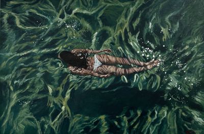 Painting - Figurative artwork 'Green Flight' by Amanda Cameron | The East Coast Arts Trail®