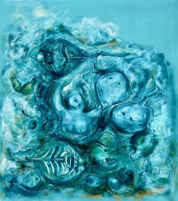 'Happy In The Water' - Painting by Susannah Paterson | Featured on The East Coast Arts Trail®