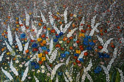 Painting - Acrylic artwork 'Field Of Flowers' by Capanart Gallery | The East Coast Arts Trail®