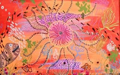 'Tangerine Sea' - Mixed Media by Janice Brown | Featured on The East Coast Arts Trail®
