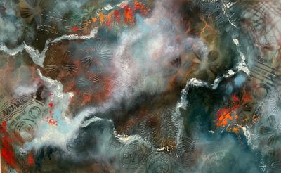 'Arial Seas' - Painting - Abstract by Philippa Gillett | Featured on The East Coast Arts Trail®