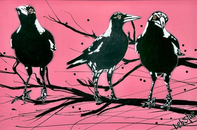 Original Acrylic and Spray Paint, Ink and Texture Paste on stretched canvas ready to hang by Deborah Lang from DECEPTION BAY,