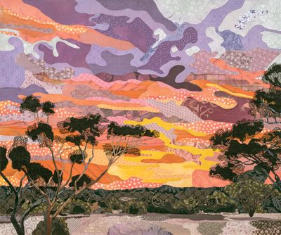 Original  paper and ribbon on canvas by Benn Francis from WA - Swan Valley | The East Coast Arts Trail®