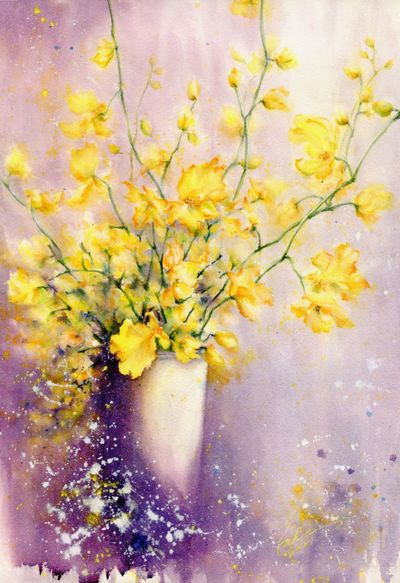 Painting - Still Life artwork 'Dancing Lady Orchids' by Cecilia Xiao | The East Coast Arts Trail®