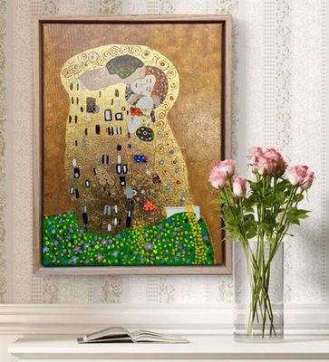 Painting artwork 'Kiss In Gold' by Nadia Dong Creative | The East Coast Arts Trail™