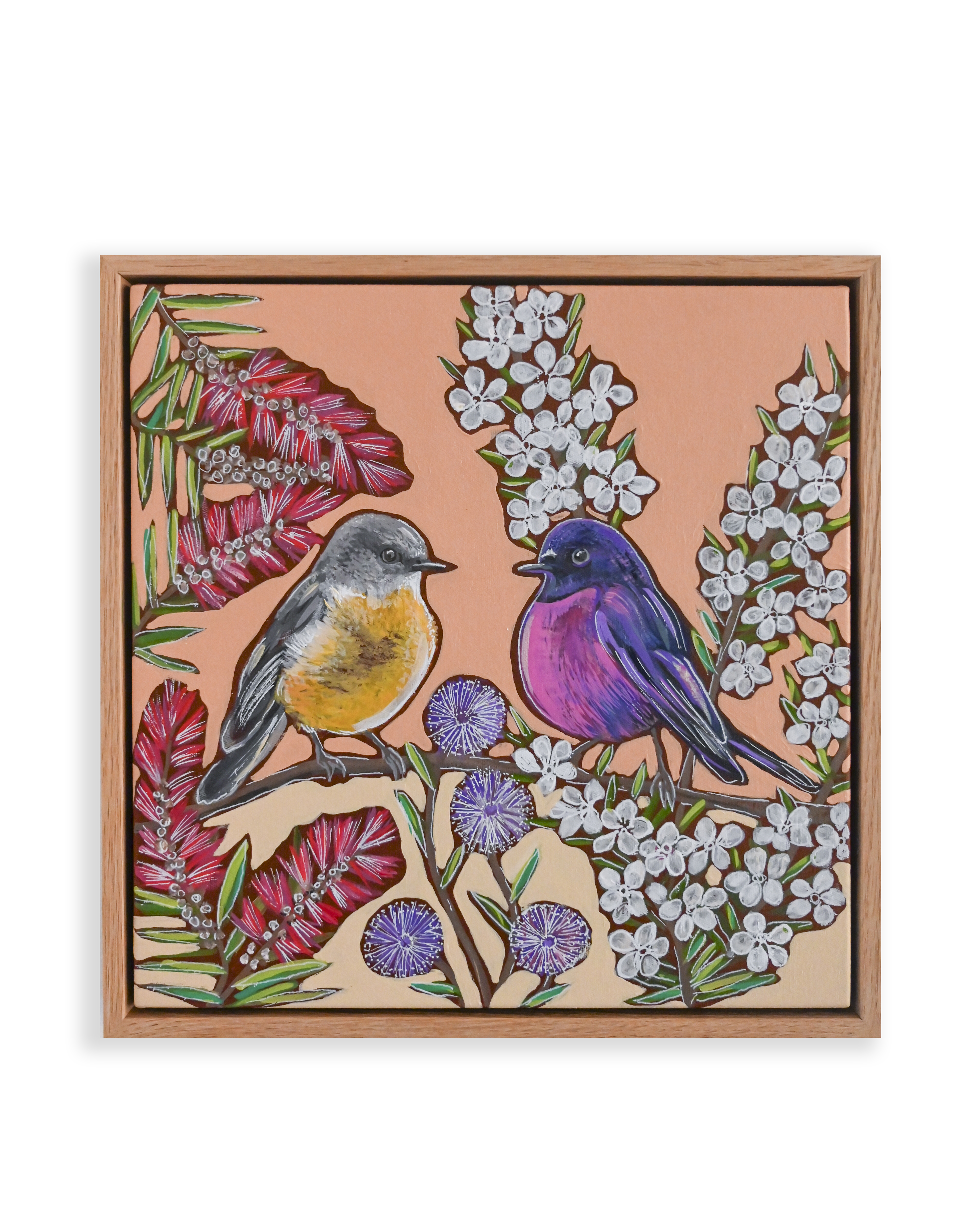 'Robin & Robin' - Painting - Acrylic by ren_the_artist | Featured on The East Coast Arts Trail®