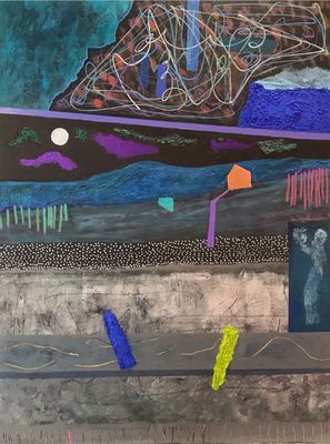 Painting artwork 'Unbalanced intrigue ' by Ian Burgess Art | The East Coast Arts Trail®