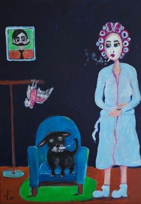 'Everything went wacky when Alberto left!' - Painting - Acrylic by Vikadafoxart | Featured on The East Coast Arts Trail®