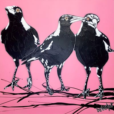 Spray and acrylic paint and texture paste on canvas by Deborah Lang, DECEPTION BAY, QLD | Displayed on The East Coast Arts Tr