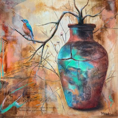'Turquoise Parade' - Painting - Decorative by Philippa Gillett | Featured on The East Coast Arts Trail®