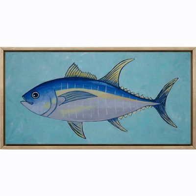 Painting - Acrylic artwork 'Yellowfin On Teal' by Nadia Dong Creative | The East Coast Arts Trail®