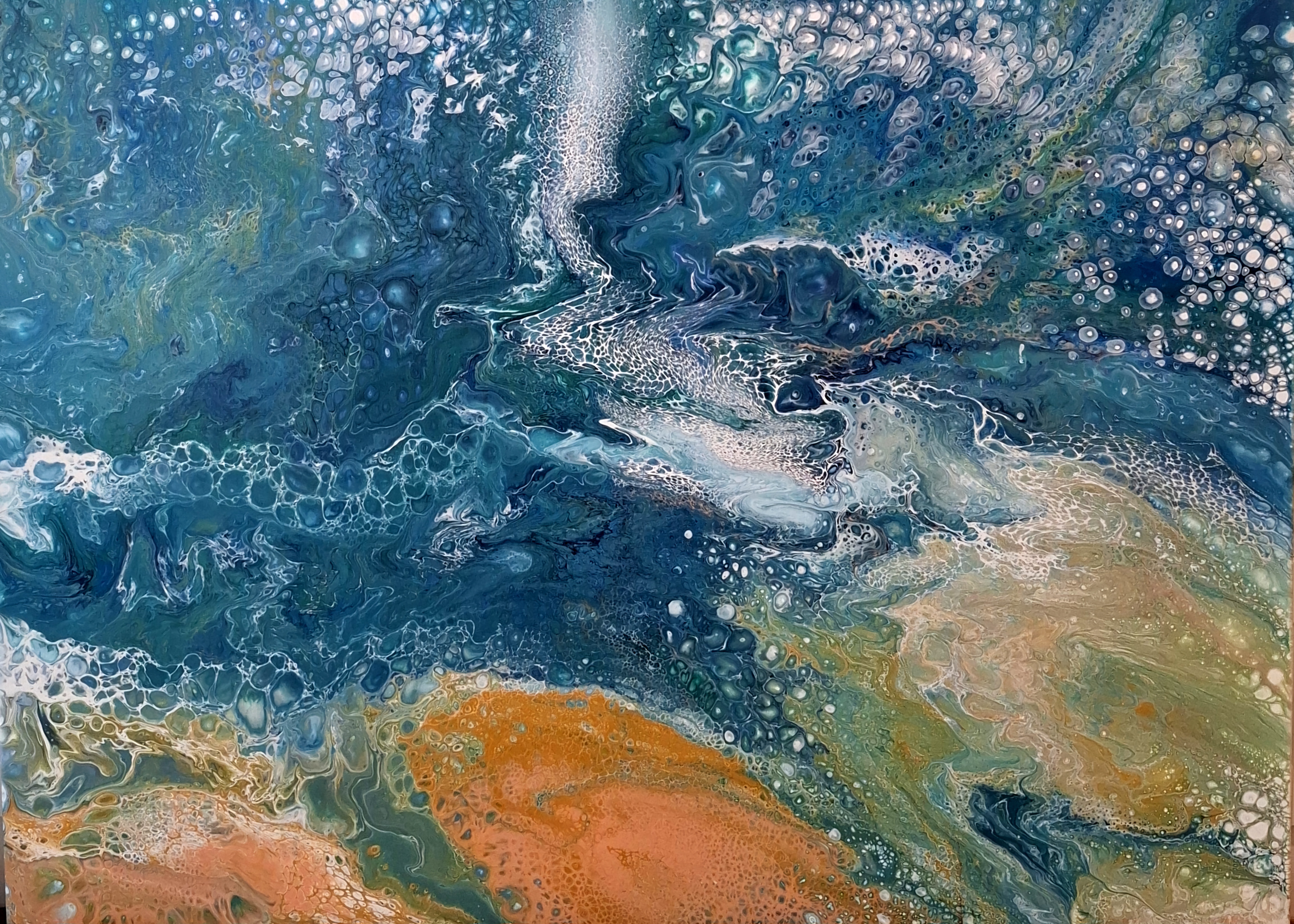 Painting - Abstract artwork 'Where Water Finds It's Way' by Robyn Mannes | The East Coast Arts Trail®