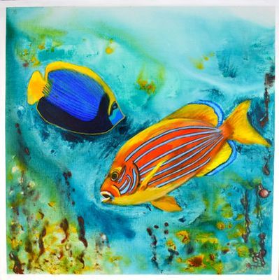 Painting - Animals & Wildlife artwork 'Coral Companions' by Tanya Burkitt | The East Coast Arts Trail®
