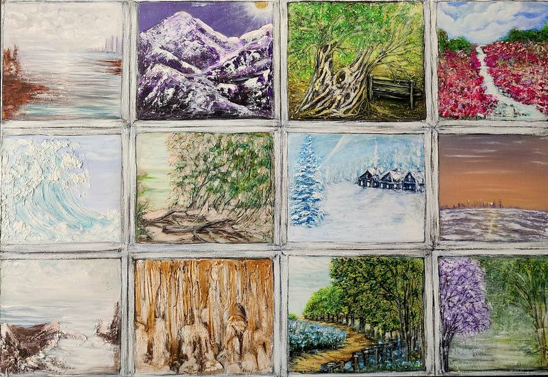 'The Window' - Painting - Acrylic by Ines | Featured on The East Coast Arts Trail®