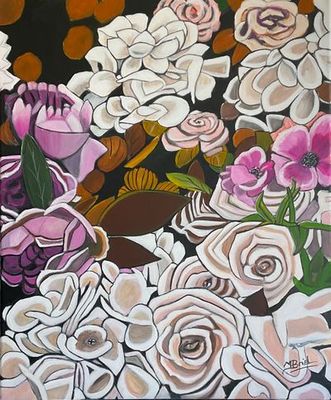Painting artwork 'Roses for the heart ' by m.o.i.r.a.r.t. | The East Coast Arts Trail®