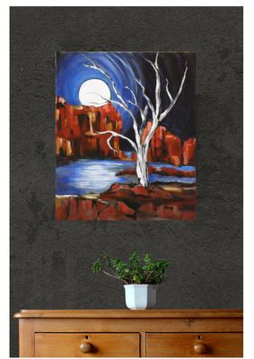 Painting - Acrylic artwork 'BILLABONG GHOST GUM' by Chris Holland | The East Coast Arts Trail®