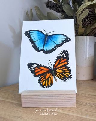 Painting artwork 'Beth & Mina the Butterflies' by JessKeeliCreative | The East Coast Arts Trail®