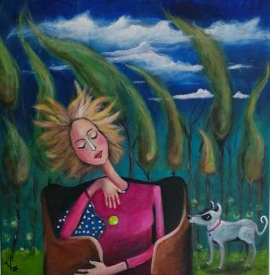 Painting - Animals & Wildlife artwork 'Are you living in the present moment. ' by Vikadafoxart | The East Coast Arts Trail®