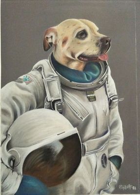 Pastel artwork 'Space Dawg' by Philippa Gillett | The East Coast Arts Trail®