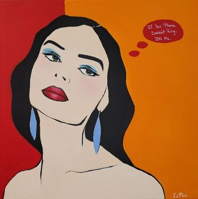 'If Your Phone Doesn't Ring, It's Me' - Painting by Debra Sutton | Featured on The East Coast Arts Trail™