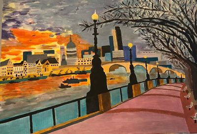 Fine Art Prints artwork 'Southbank towards St Paul’s ' by Steve Quilty Art | The East Coast Arts Trail®
