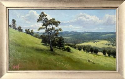'A pastoral view, Huxtable rd' - Painting by Leigh Rust | Featured on The East Coast Arts Trail®