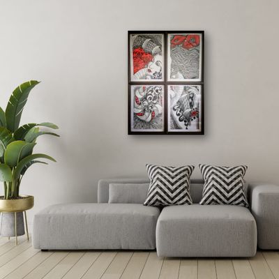 Painting artwork 'Touch of Red' by Lynette Skeers | The East Coast Arts Trail®