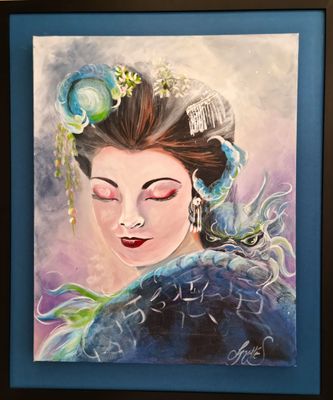 Original Acrylic on Canvas Mounted on coloured board with black frame by Lynette Skeers from QLD - Gold Coast | The East Coas