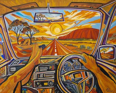 'Somewhere Between Sun and Road' - Painting by Paul Crowe | Featured on The East Coast Arts Trail®