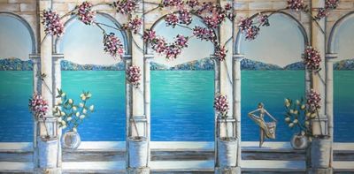 Painting - Landscape artwork 'Amalfi coast dreaming ' by Jennie Jones Artwork | The East Coast Arts Trail®