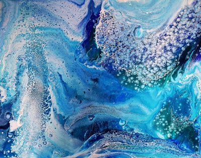 Painting - Abstract artwork 'Pearls of the Sea' by Robyn Mannes | The East Coast Arts Trail®