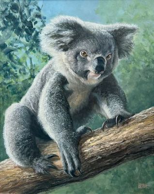 Painting - Animals & Wildlife artwork 'Teddy' by Leigh Rust | The East Coast Arts Trail®