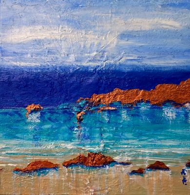 Textured matalice and acrylic paint on canvas by Jen Jay Art, QLD - Sunshine Coast | Displayed on The East Coast Arts Trail®