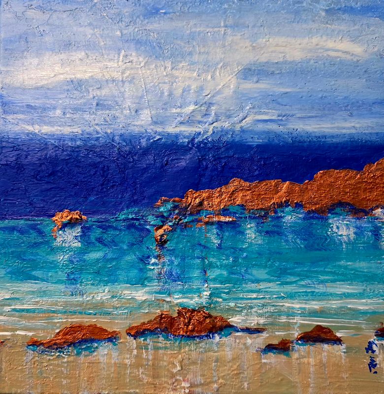 Textured matalice and acrylic paint on canvas by Jen Jay Art, QLD - Sunshine Coast | Displayed on The East Coast Arts Trail®