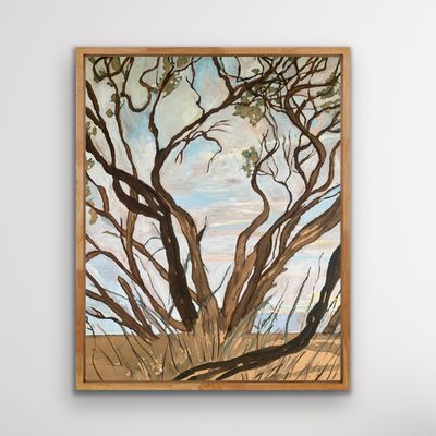 'Horizon through the tea tree' - Painting by Carla van Laar | Featured on The East Coast Arts Trail™