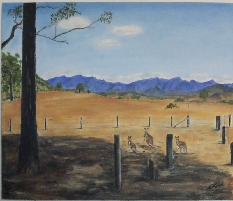 Painting - Australiana artwork 'Drought at Border Ranges ' by carolyncave2@gmail.com | The East Coast Arts Trail®