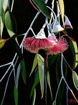 Painting artwork 'Silver Princess Eucalyptus Tree' by m.o.i.r.a.r.t. | The East Coast Arts Trail®