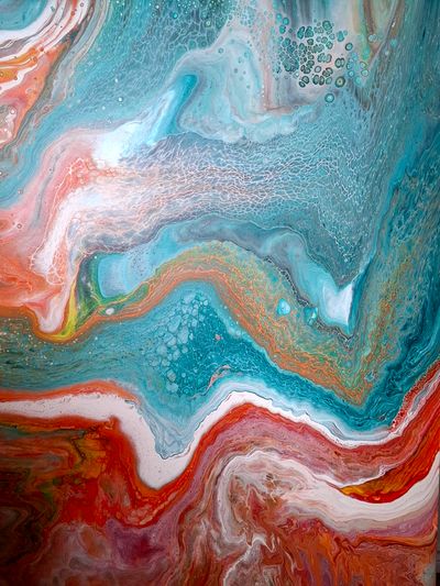 'Coral Currents' - Painting by Robyn Mannes | Featured on The East Coast Arts Trail®