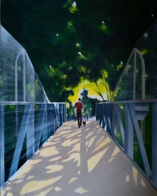 Painting - Acrylic artwork 'Pyrmont 7:15' by baileycreative | The East Coast Arts Trail®