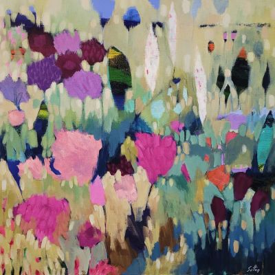 'Garden Blooms ' - Painting - Acrylic by Debra Sutton | Featured on The East Coast Arts Trail®