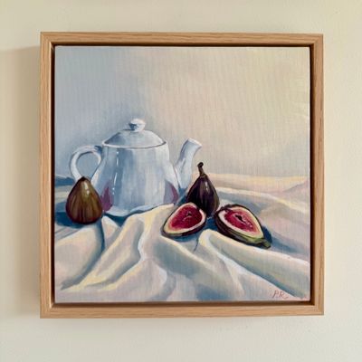 Painting - Oil artwork 'Tea and figs' by Pia Reynolds Art | The East Coast Arts Trail®