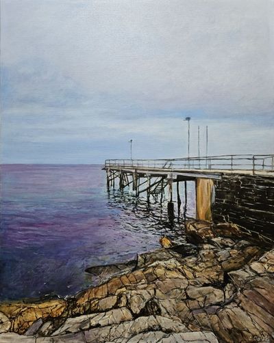 'Second Valley Jetty' - Painting by ChristineDavisArt | Featured on The East Coast Arts Trail®