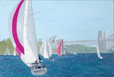 'Sydney Harbour looking West' - Painting - Oil by Geoff Hargraves | Featured on The East Coast Arts Trail®