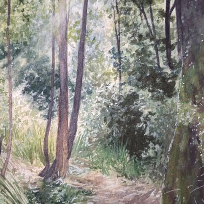 Painting - Watercolour artwork 'The Glistening Path' by Anne Kucera | The East Coast Arts Trail®