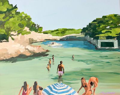Painting - Coastal artwork 'Lagoon Brunch' by Pip Phelps | The East Coast Arts Trail®