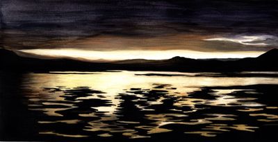 Painting - Watercolour artwork 'Dawn at Wagonga Inlet' by isabellacraigartist | The East Coast Arts Trail®