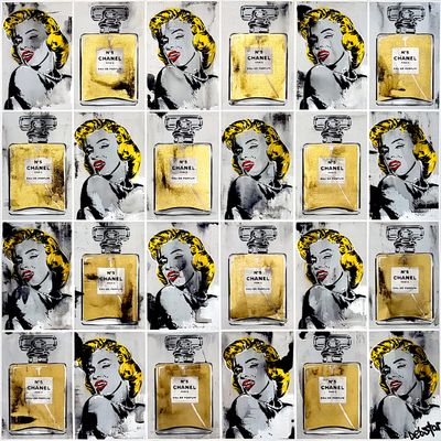 'Advertising Space - Marilyn Monroe + Chanel No5' - Mixed Media by Deborah Lang | Featured on The East Coast Arts Trail™