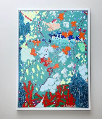 Original Mixed Media canvas with white floating frame by Janice Brown from NSW - Newcastle · NSW - Central Coast · NSW - Sydn