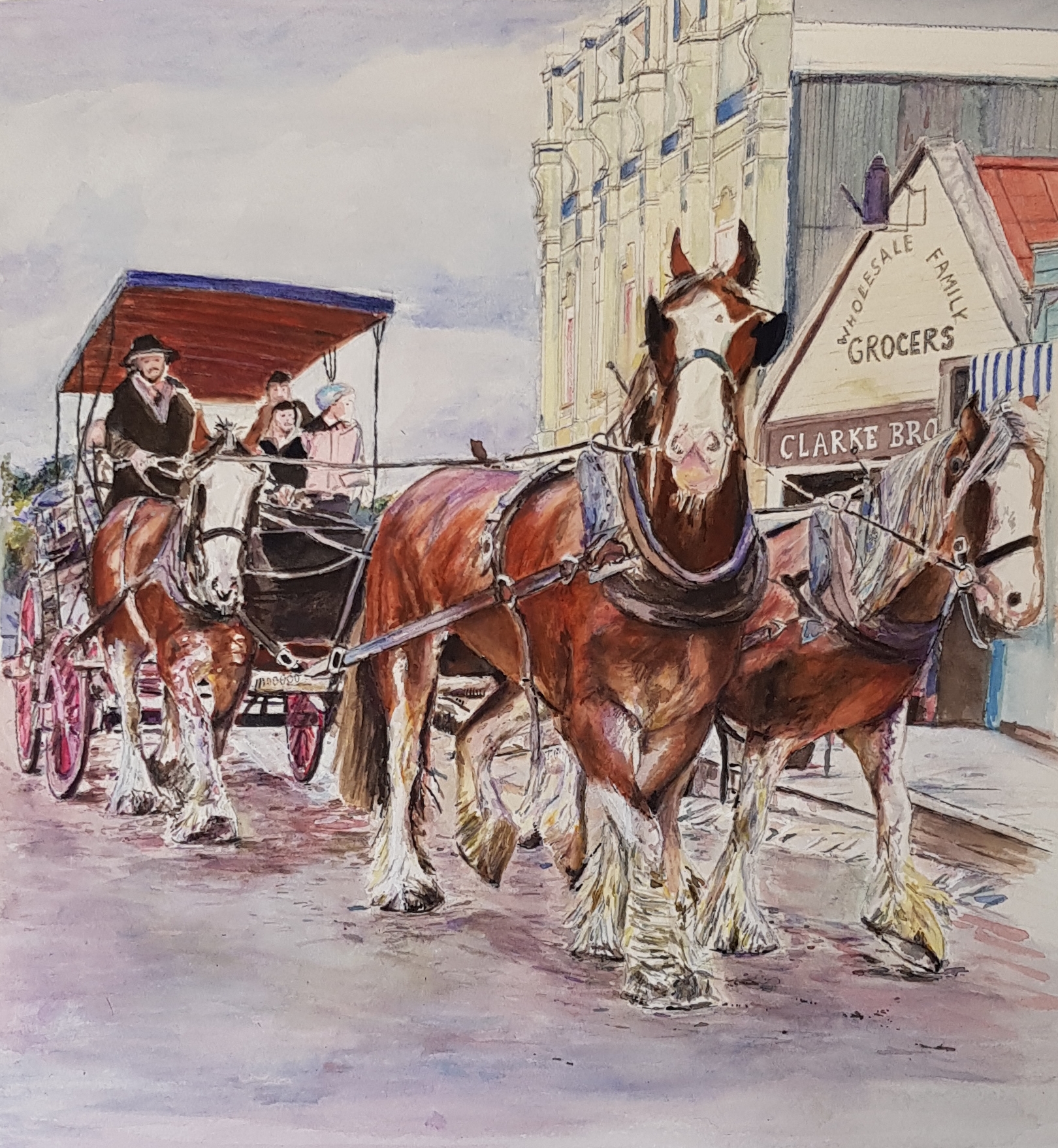 'Sovereign Hill Horses' - Painting by ChristineDavisArt | Featured on The East Coast Arts Trail®